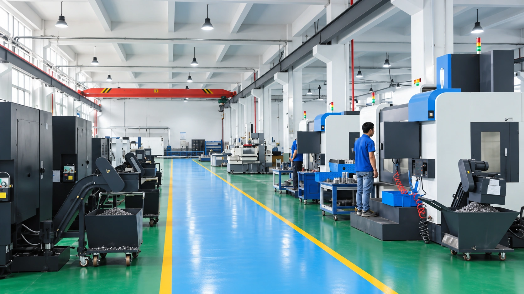 CNC machining center in the Frontier workshop